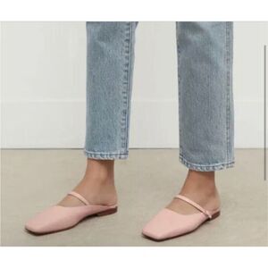 Mansur Gavriel Square Toe Mary Jane Flats Pink Nwt Size 38/8 US